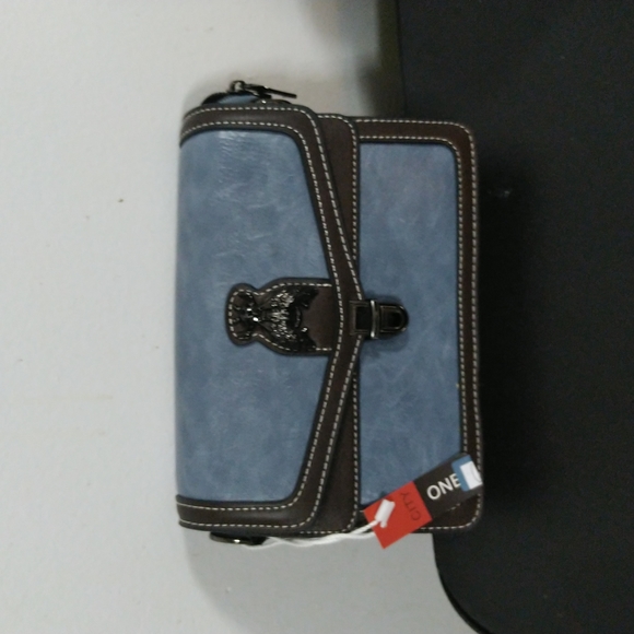 City one Handbags - City one Denim blue and Brown Queen Bee crossbody bag w removable strapa